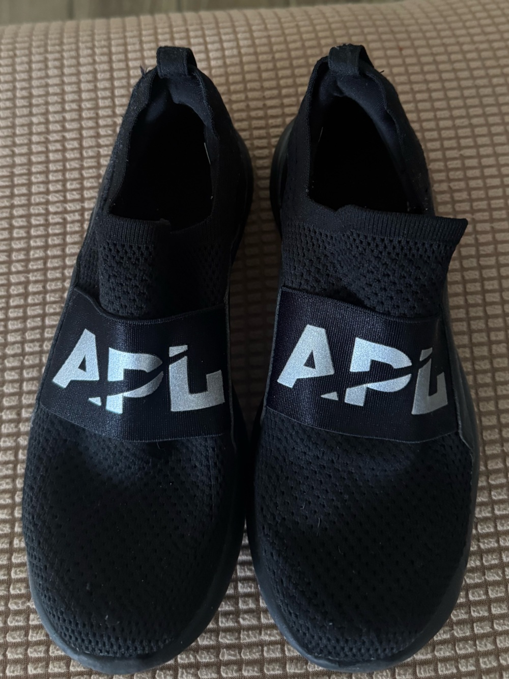 APL TechLoom Bliss Slip-On Sneakers in Black with Silver Label